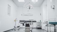 Empty hospital clinic room.