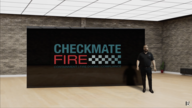 checkmate fire logo being presented 