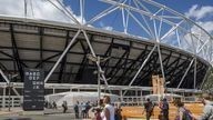 London olympic stadium from the outside.